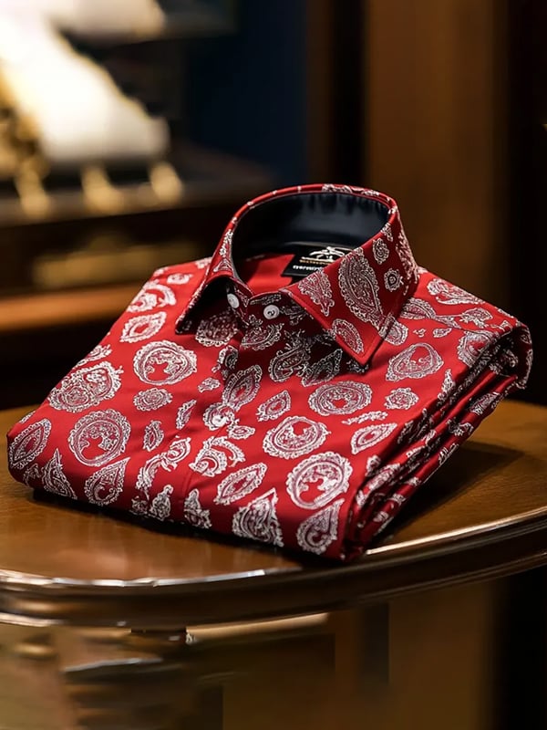 Camisa rayas estampado ejecutivo de manga larga para hombre