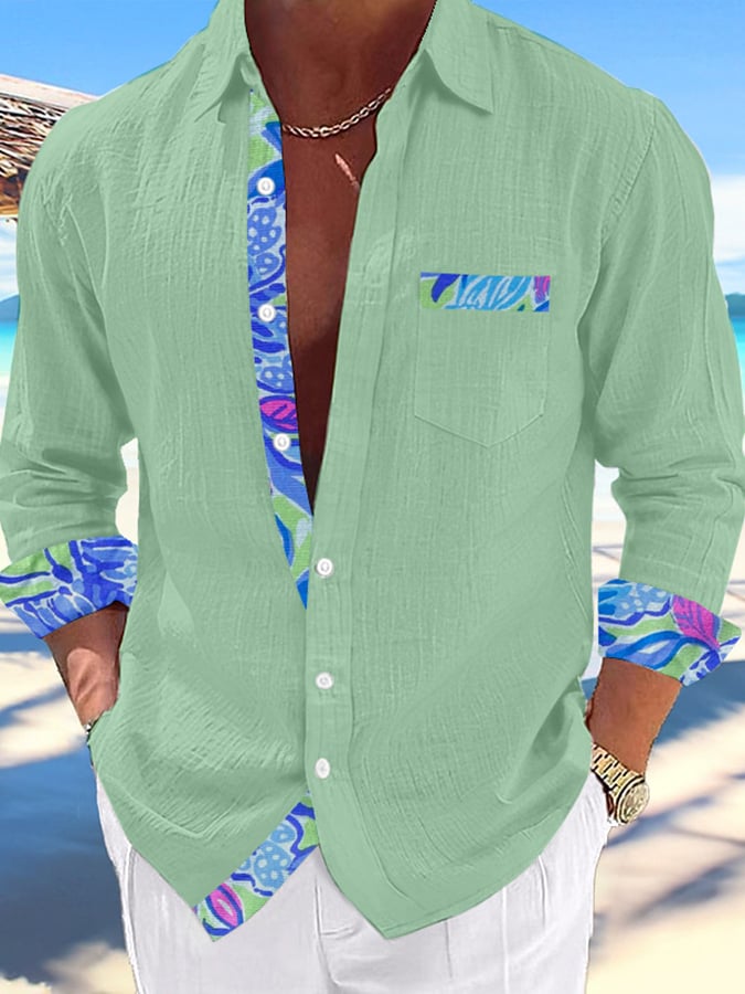 Camisa Hawaii estampado de moda Vacation And casual (With Pockets) para hombre