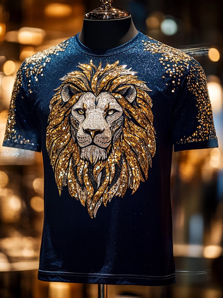 Camiseta ejecutivo Tiger estampado de manga corta para hombre