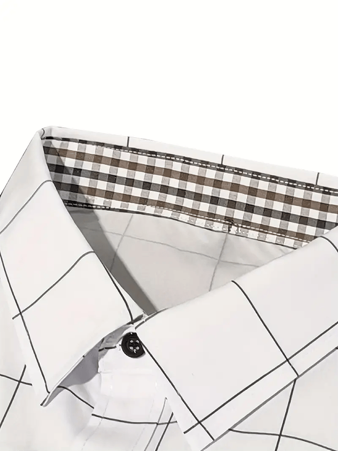 Camisa a cuadros ejecutivo casual para hombre