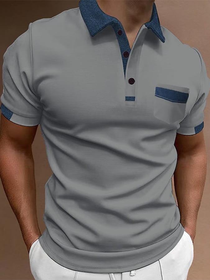 Camisa polo estampado solapa Pullover casual