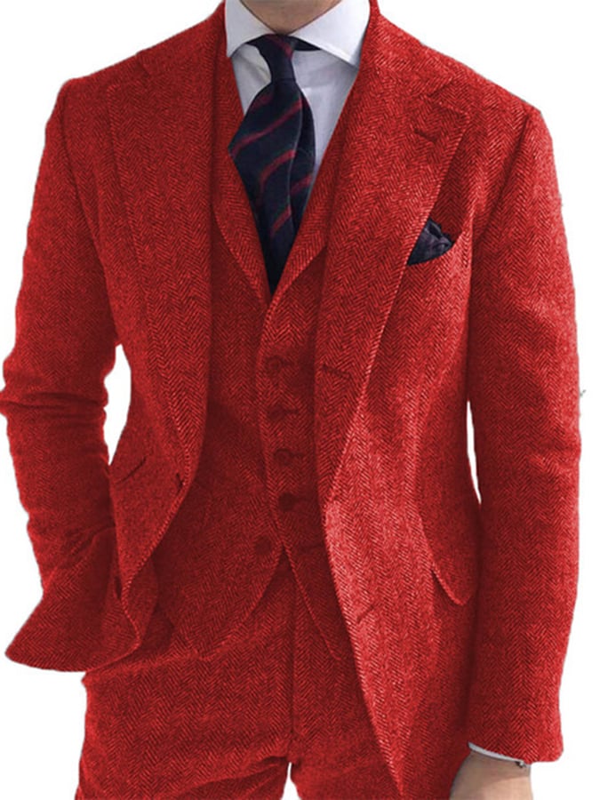 Ejecutivo Single-Breasted de color sólido Three-Piece Suit para hombre