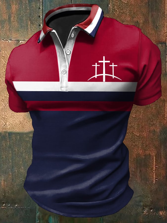 Camisa polo Faith-estampado casual para hombre