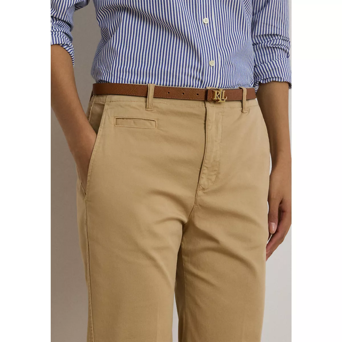 Stretch Cotton Chino Flare Pants - 3
