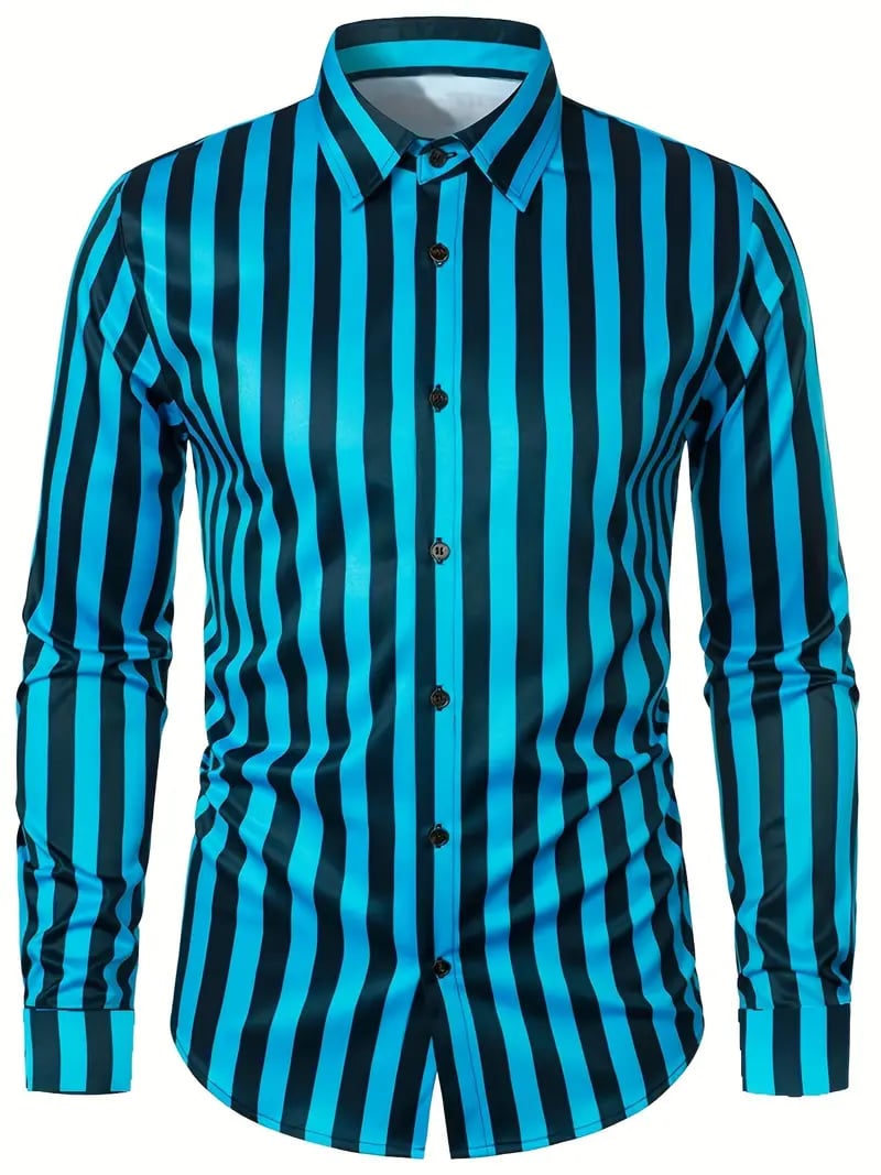 Camisa Street Style ejecutivo casual estampado de manga larga para hombre