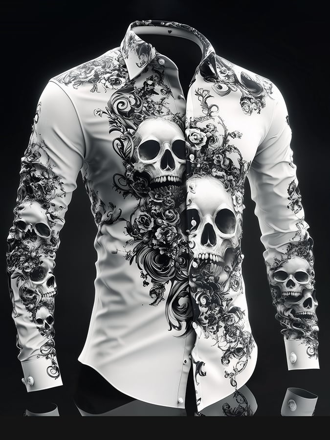 Camisa retro Gothic Dark para hombre