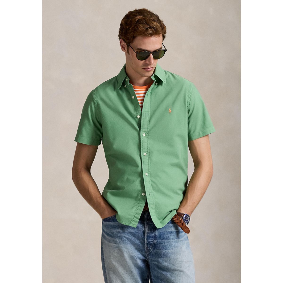 Men's Classic Fit Garment-Dyed Oxford Shirt - 5