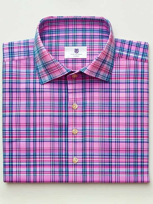 Camisa ejecutivo a cuadros de manga corta para hombre