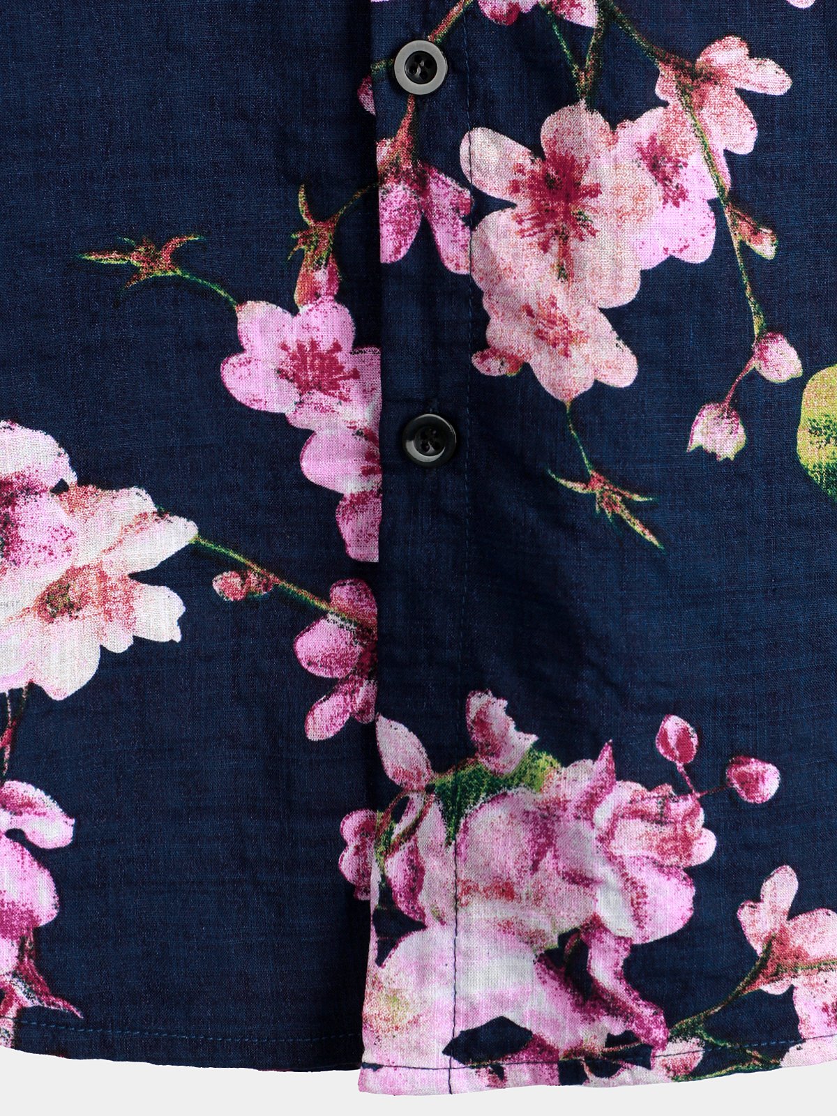 Camisa Flower estampado de algodón floral Hawaiian Button Up de manga corta para hombre
