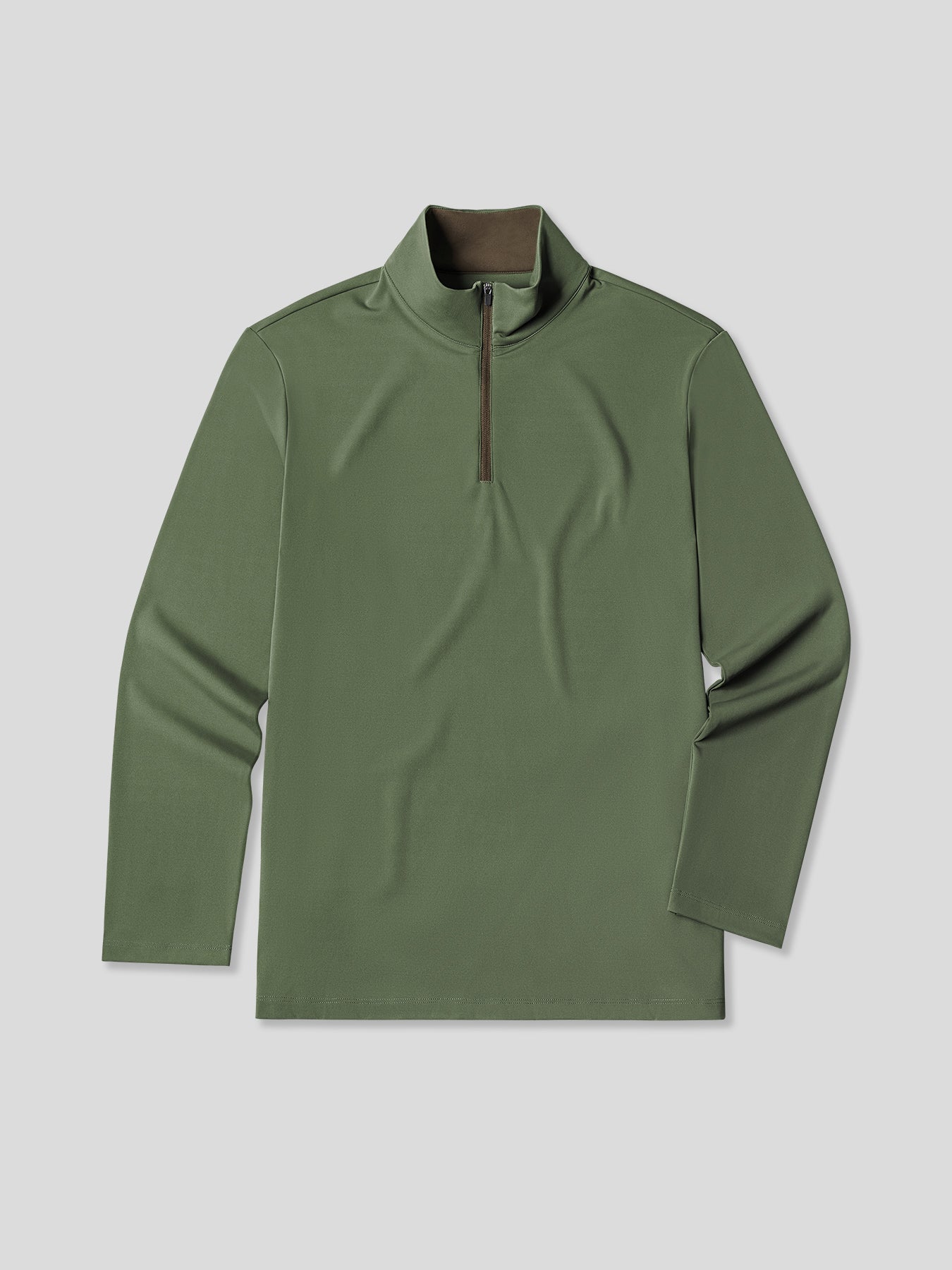 SmoothBlend de corte entallado Half Zip Mock Neck Tee: Zip Contrast Color