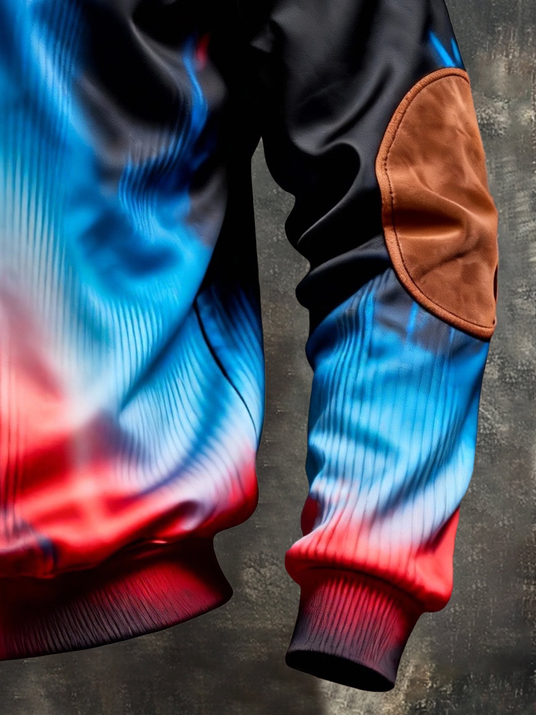 Sudadera vintage Color-Block estampado con cierre con gorrasucha para hombre