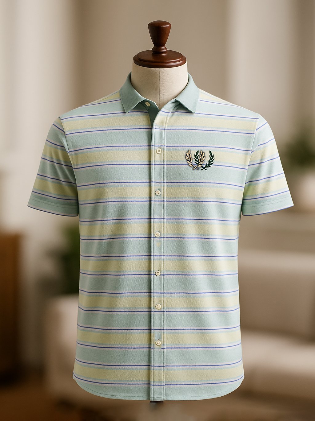 Camisa hawaiano painting design Mondrian style estampado de manga corta para hombre