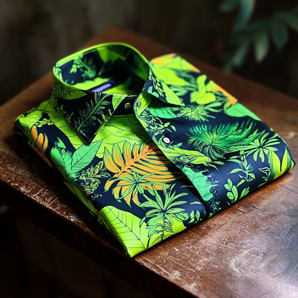 Camisa ejecutivo casual floral solapa de manga corta para hombre
