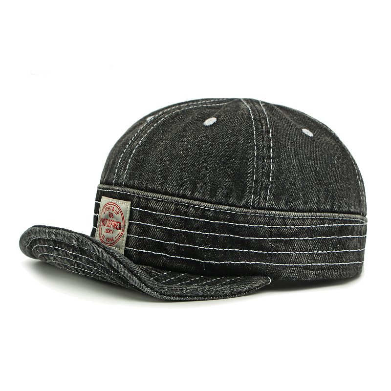 Retro Washed Denim suave Brim Contrast Stitching Baseball Cap para hombre