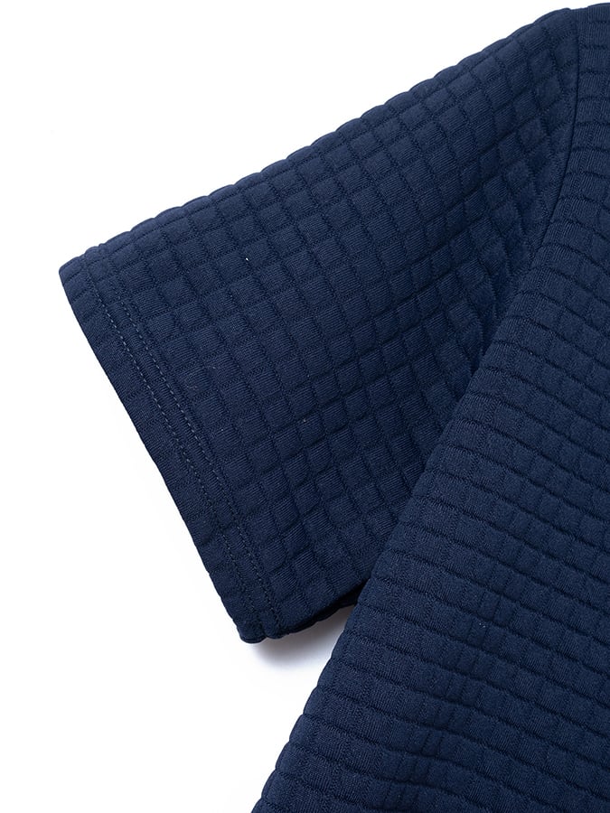 Camisa polo jacquard a cuadros Fabric de moda casual para hombre