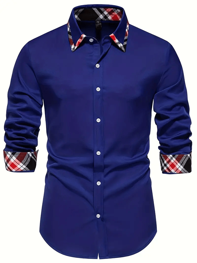 Camisa ejecutivo casual estampado de manga larga para hombre