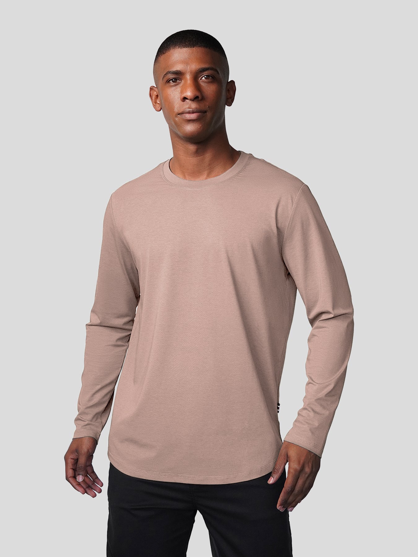 StaySmooth de manga larga Curve Hem Tee:clásico Fit