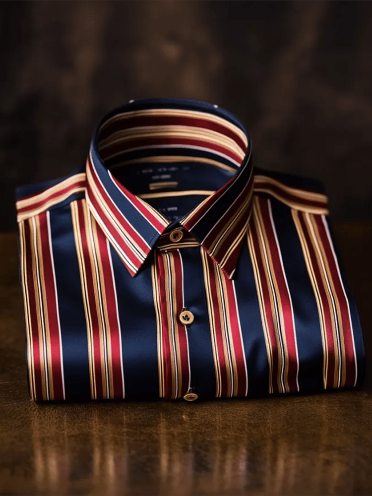 Camisa satén Luxe de manga larga con botones para hombre