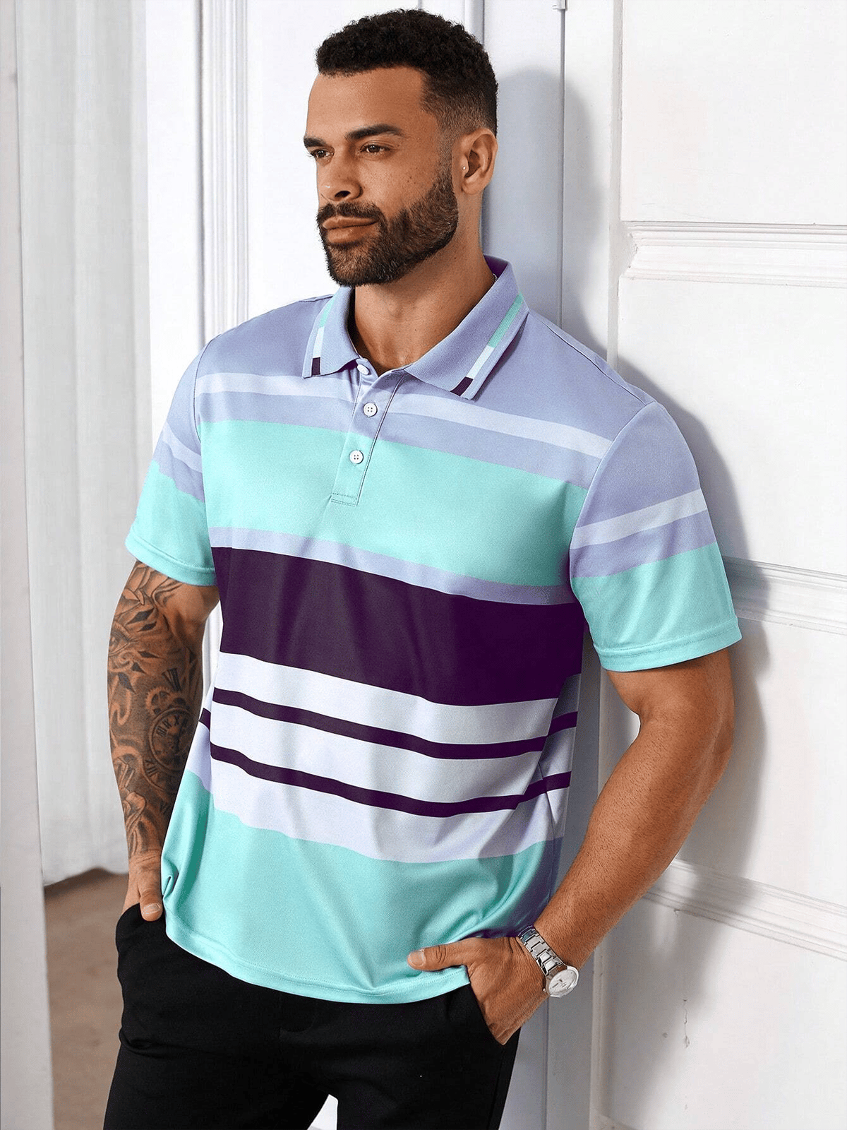 Camisa casual ejecutivo de moda polos para hombre