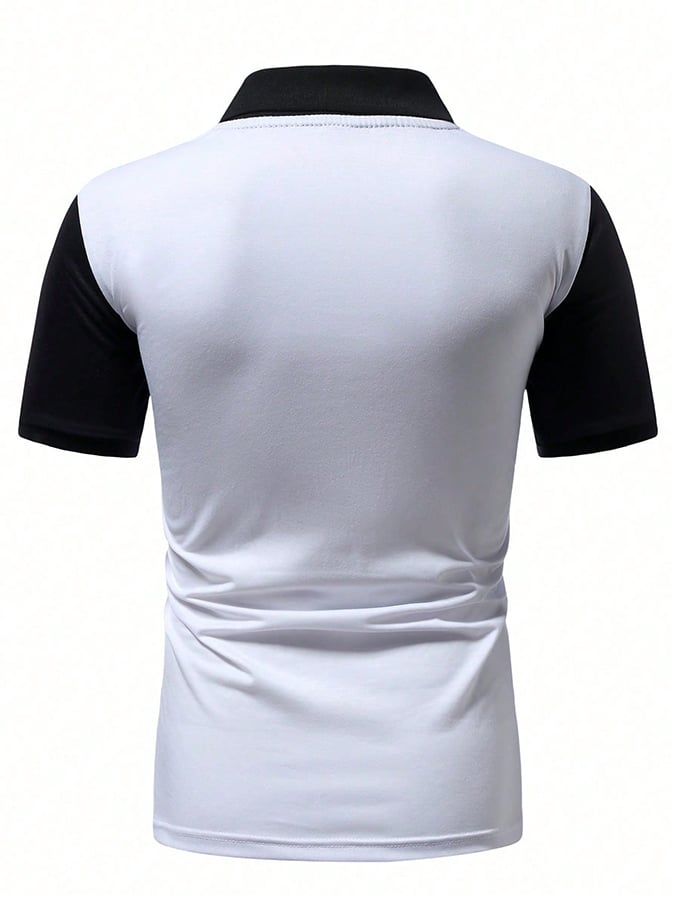 Camisa polo Letter estampado casual para hombre
