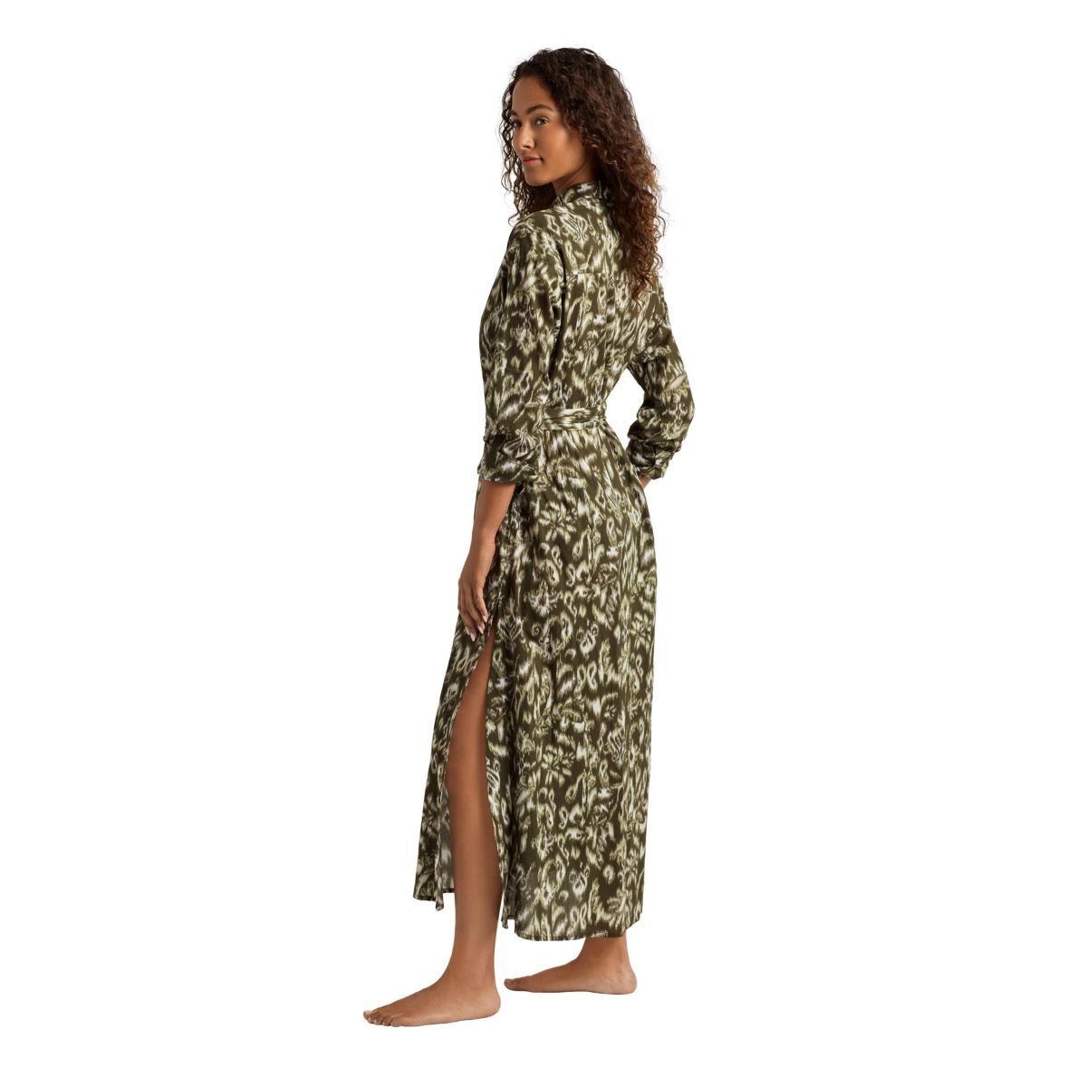 Artisan Warp Floral Midi Shirt Dress Cover Up - 4