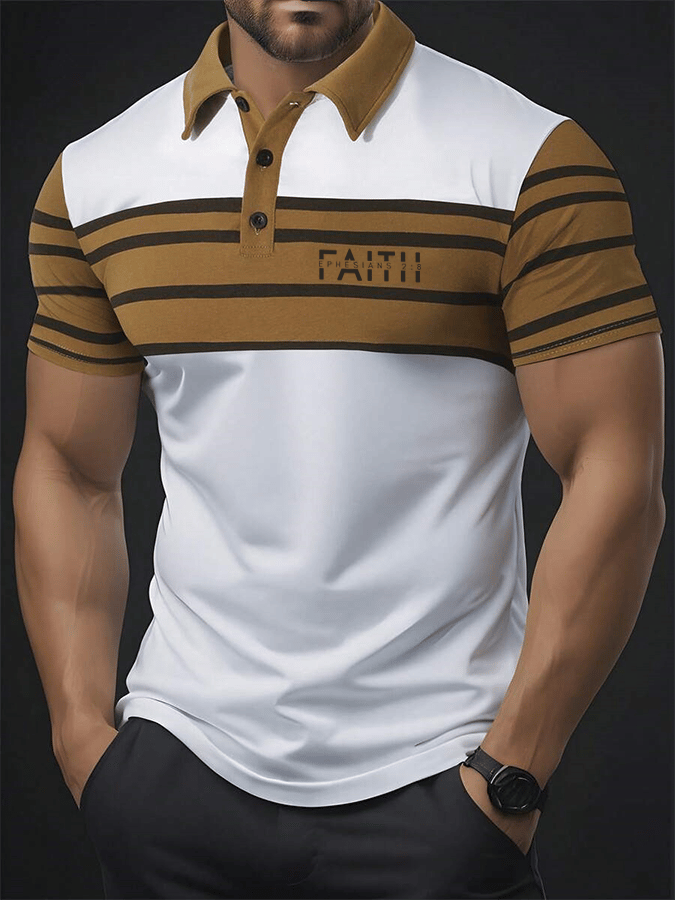Camisa polo Faith estampado casual para hombre