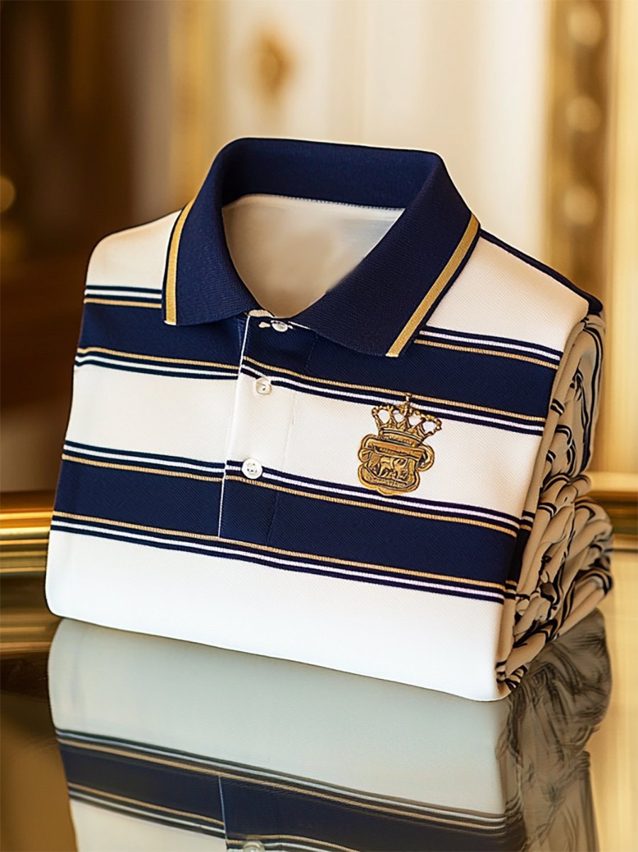 Camisa polo ejecutivo casual Button de manga corta para hombre
