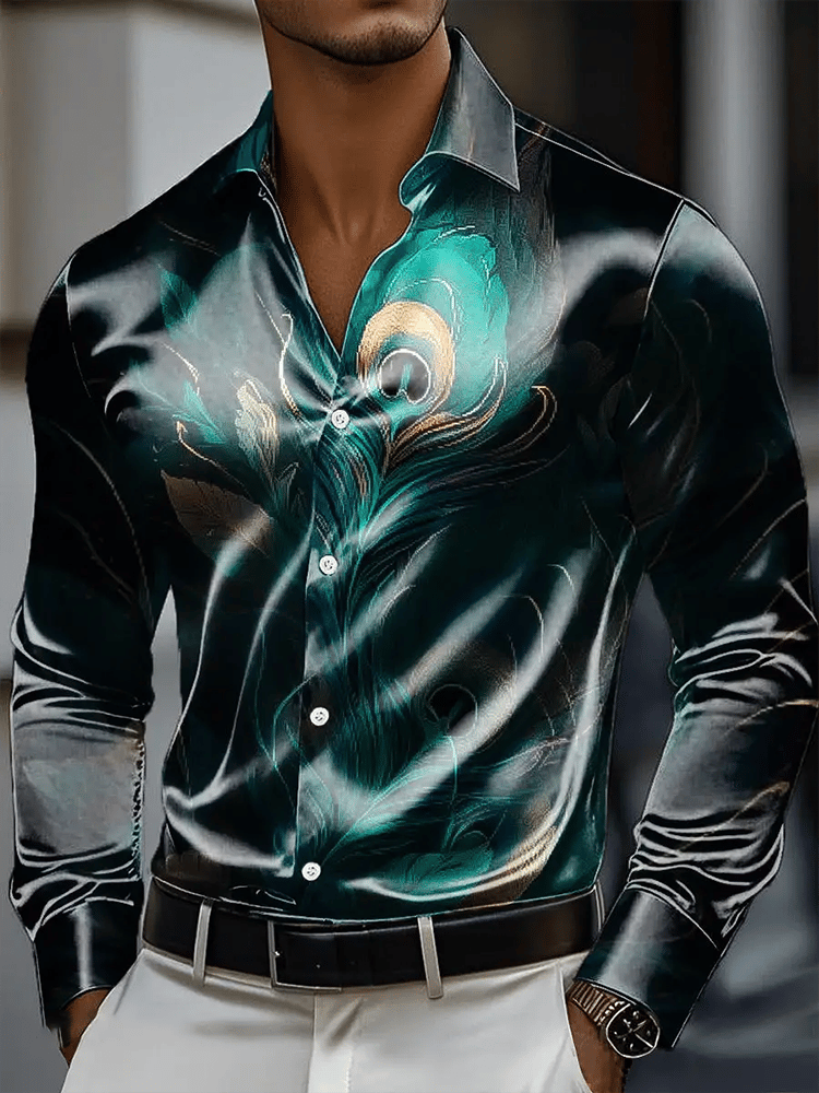Camisa vintage de manga larga para hombre