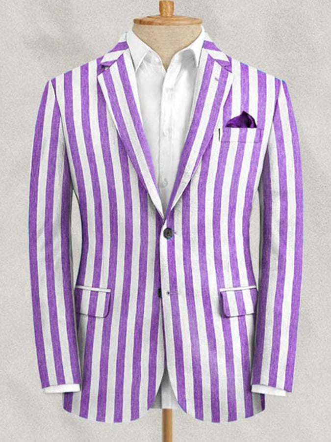 Chaqueta retro Single Breasted a rayas Gentleman ejecutivo Suit para hombre