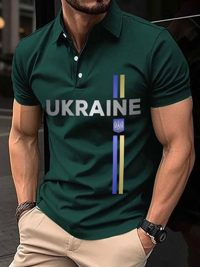 Camisa polo Ukraine estampado para hombre
