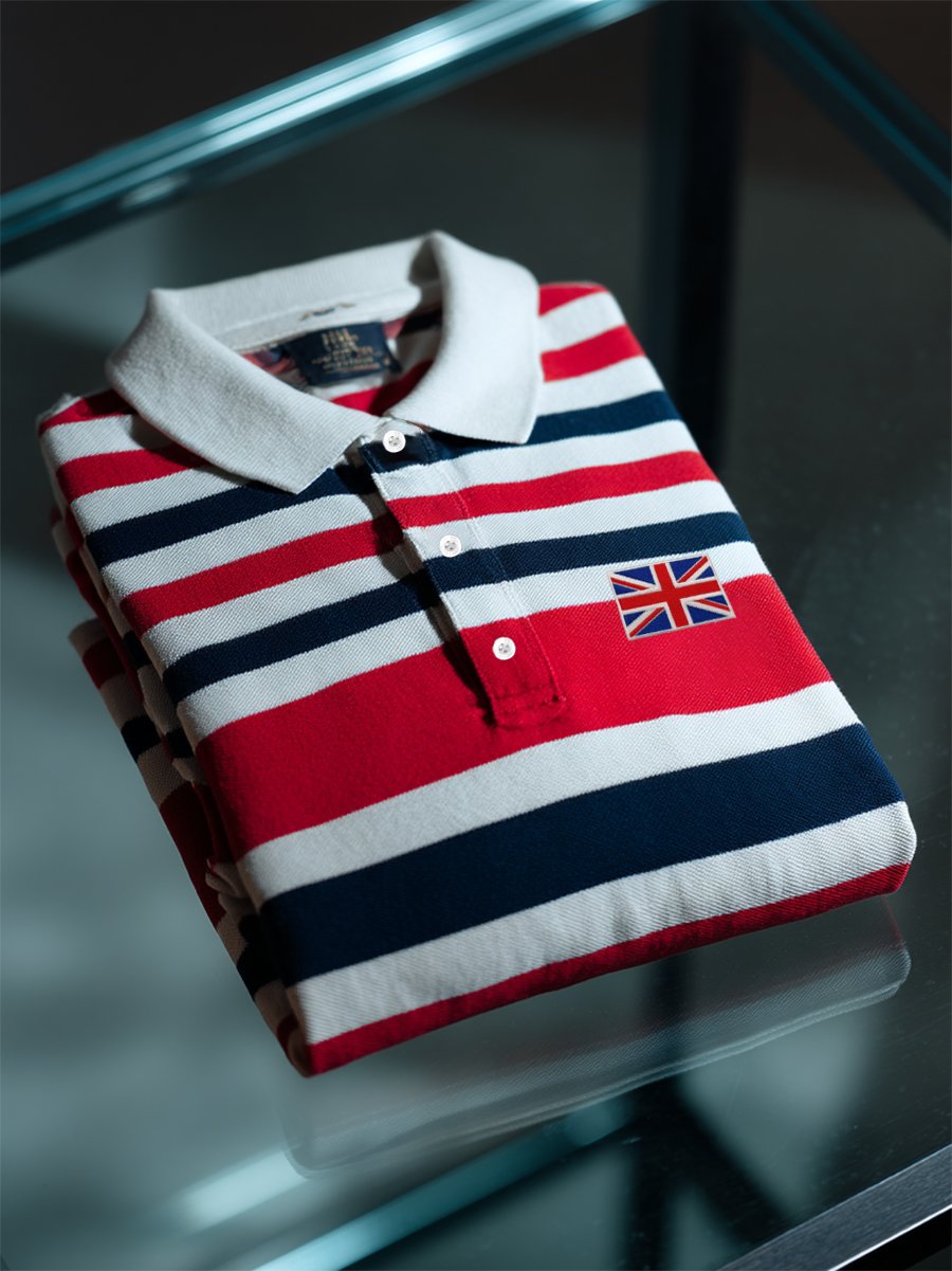 Camisa polo ejecutivo casual Union Jack Button de manga corta para hombre