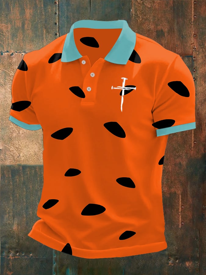 Camisa polo Faith estampado Button Design para hombre
