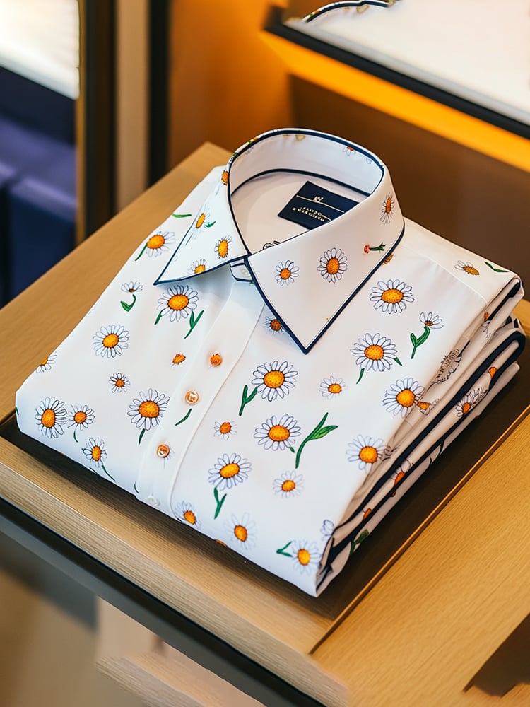 Camisa casual estampado de manga larga para hombre