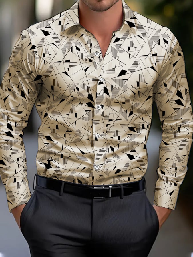 Ejecutivo Style geométrico Princamiseta para hombre