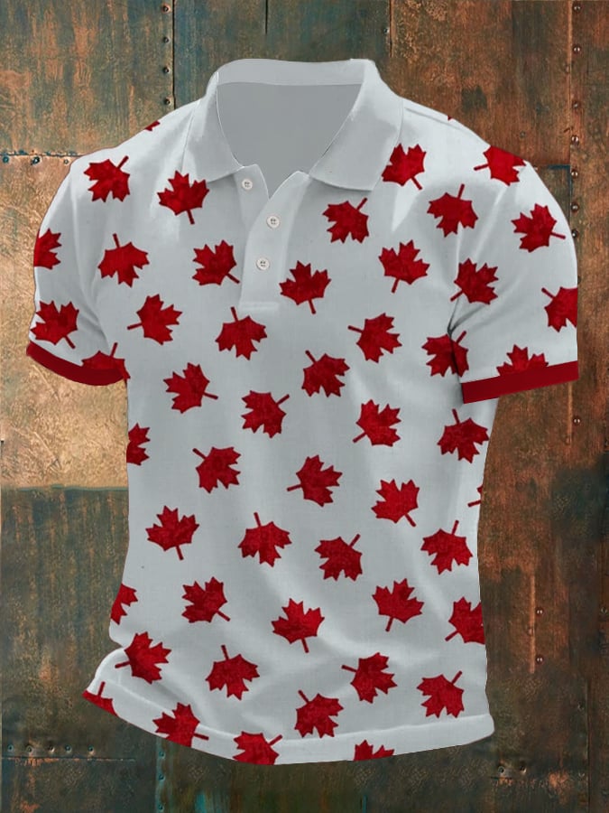 Camisa polo Canadian Maple Leaf estampado para hombre