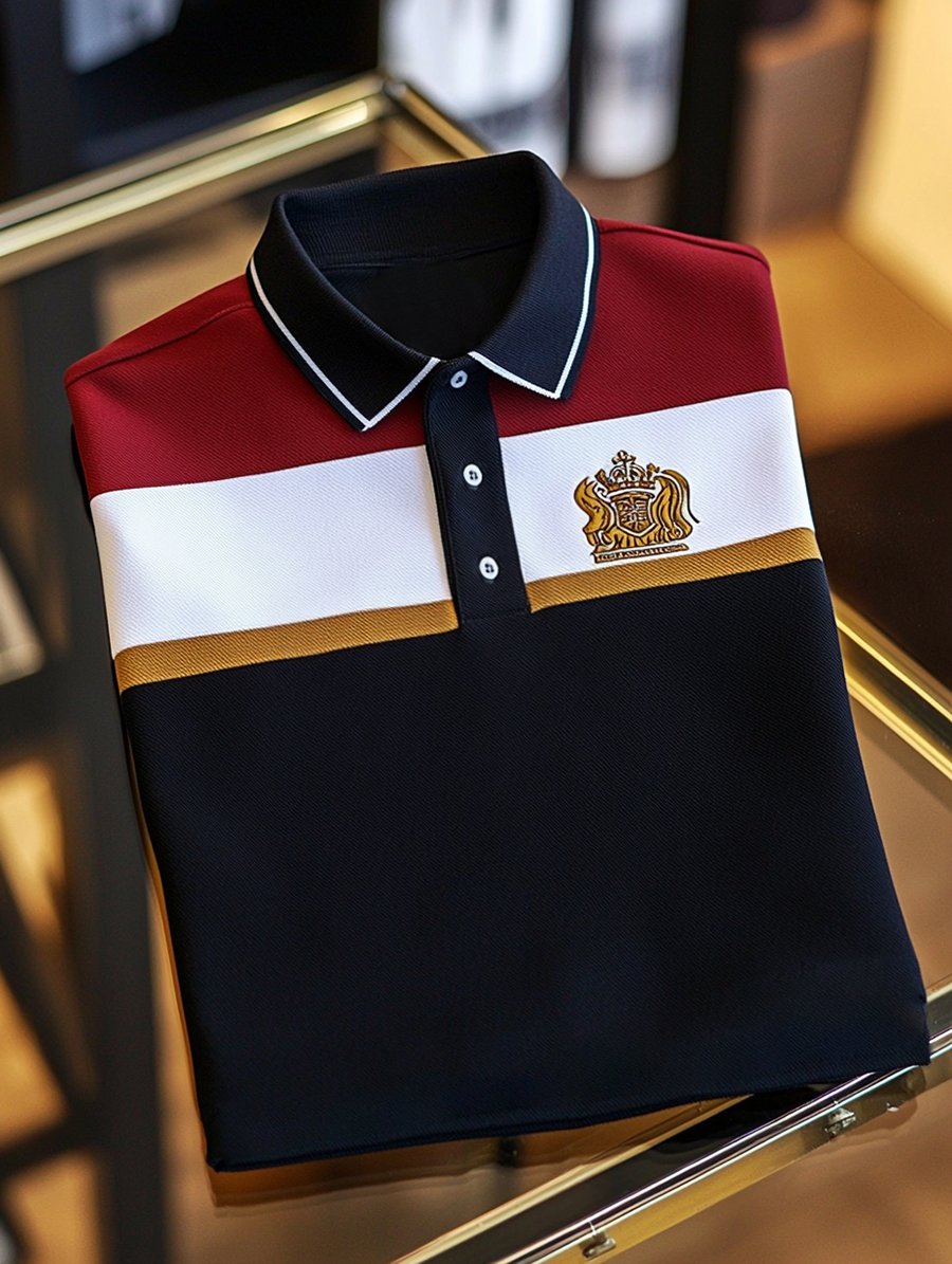 Camisa polo vintage ejecutivo de manga larga para hombre