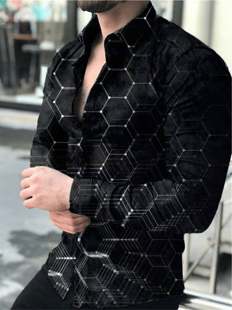 Camisa ejecutivo casual a rayas de manga larga para hombre
