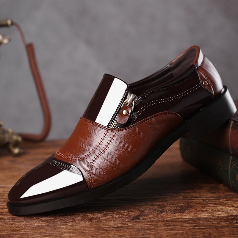 Sandalias ejecutivo cuero zapatos Slip-On Hollow Out Single zapatos para hombre