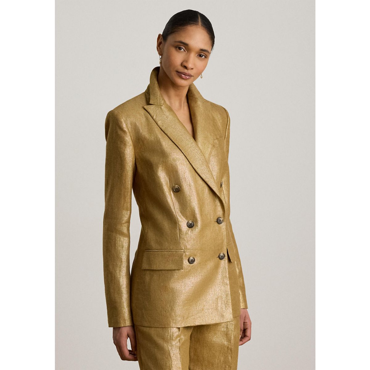 Women's Foiled Linen Blazer - 1