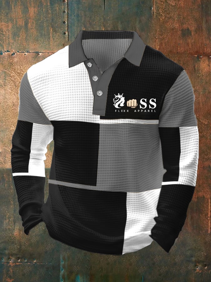 Camisa polo ejecutivo Style Contrast Waffle para hombre