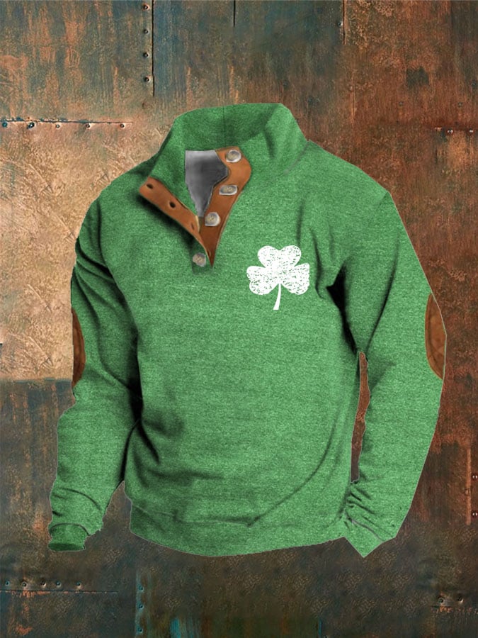 Sudadera St. Patrick's Day estampado Button para hombre