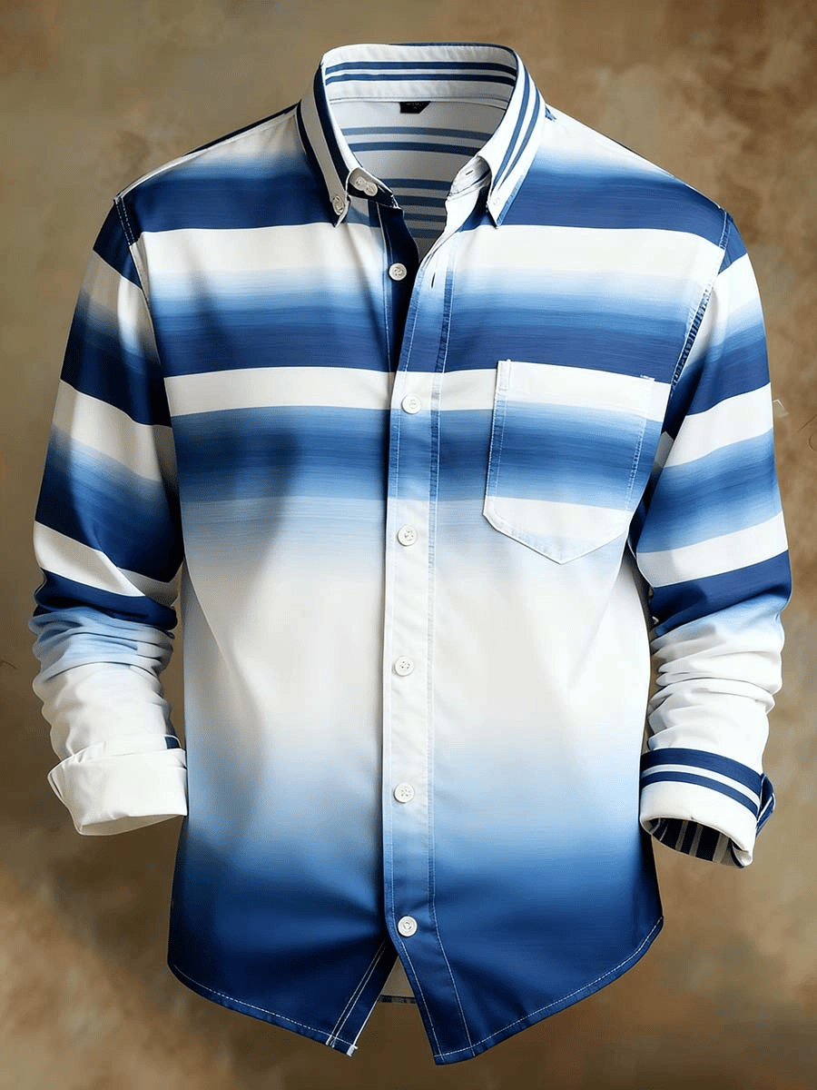 Camisa retro Abstract Art estampado Comfortable ejecutivo Style para hombre