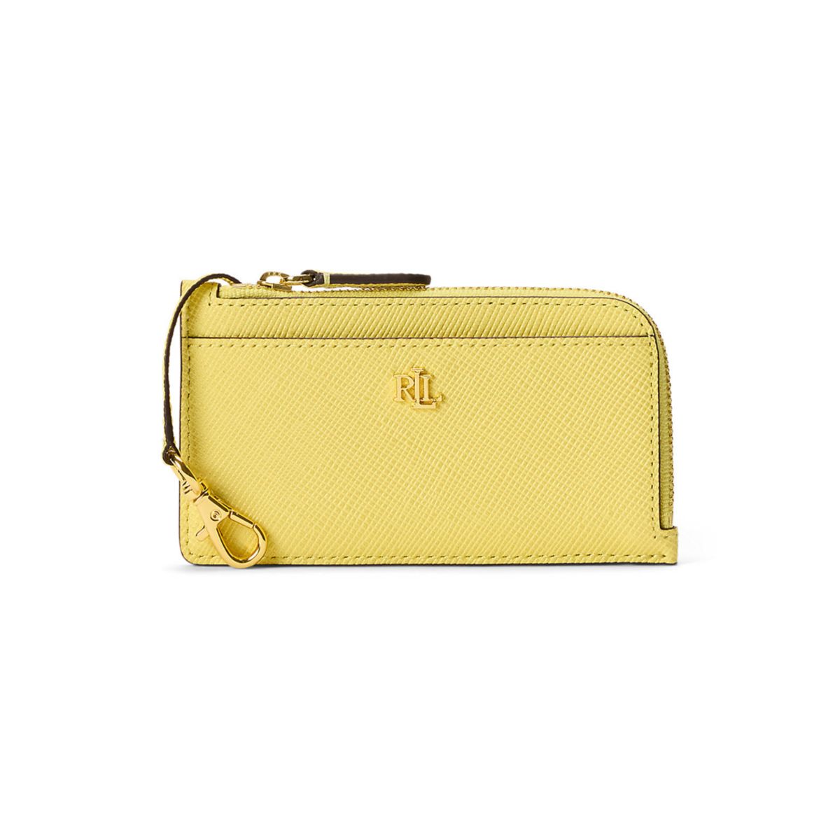 Textured Leather L-Zip Card Case - 4