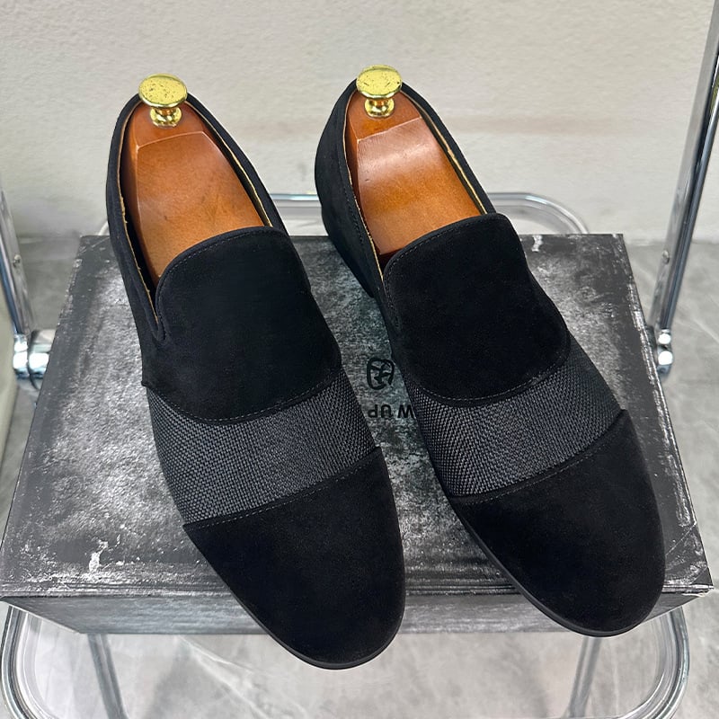 Zapatos de lujo Designer New Pointed gamuza Patchpara trabajo Oxford