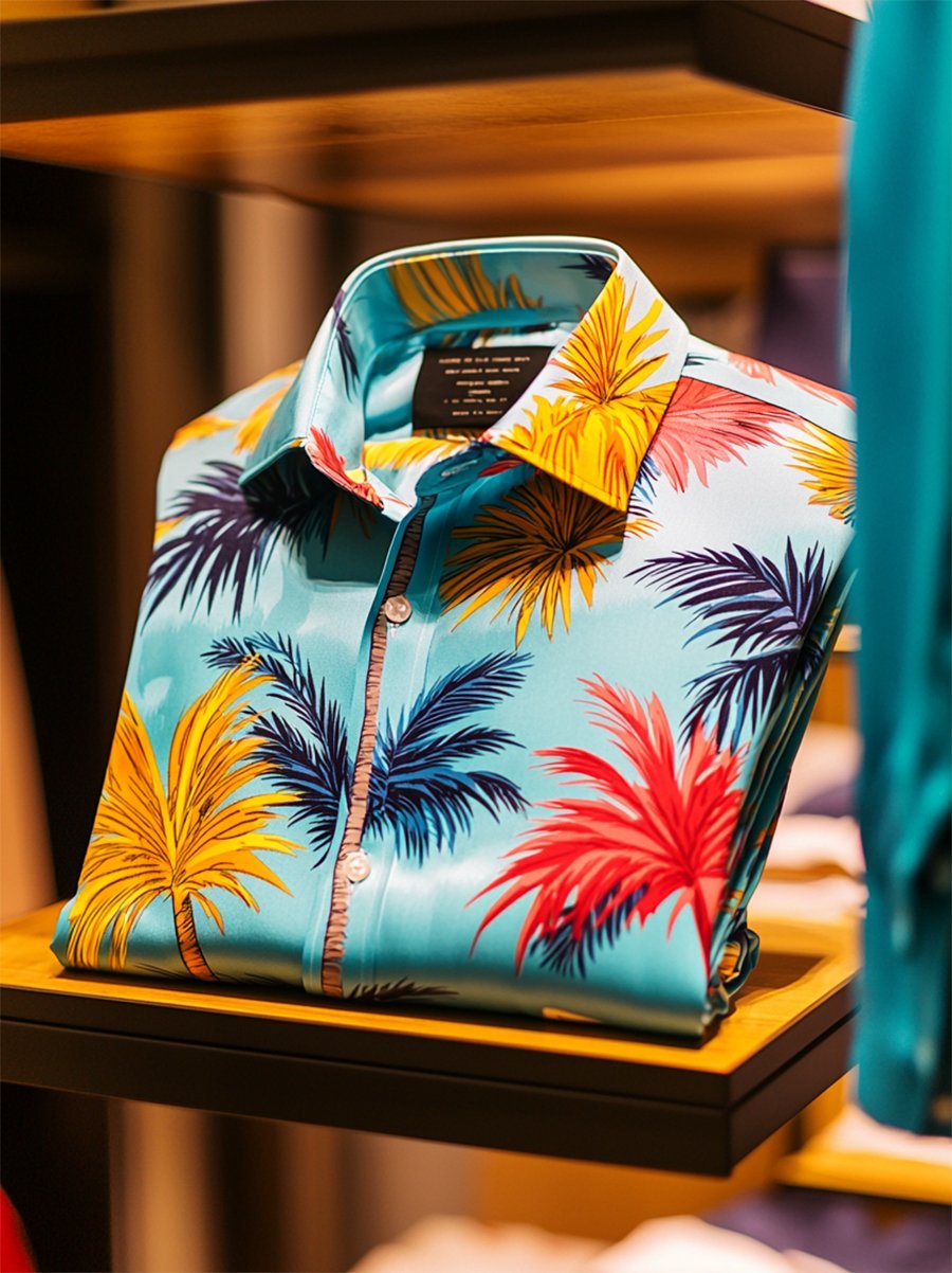 Camisa satén Luxe de manga larga con botones para hombre