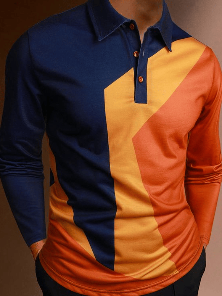 Camisa ejecutivo casual a rayas con cierre para hombre