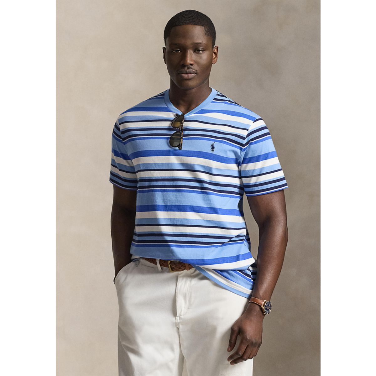 Big & Tall Striped Jersey T-Shirt - 1