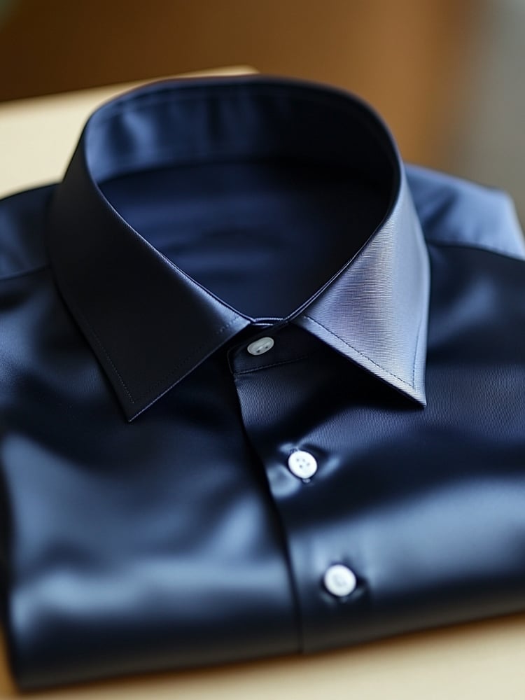 Camisa de lujo ejecutivo casual solapa de manga corta para hombre