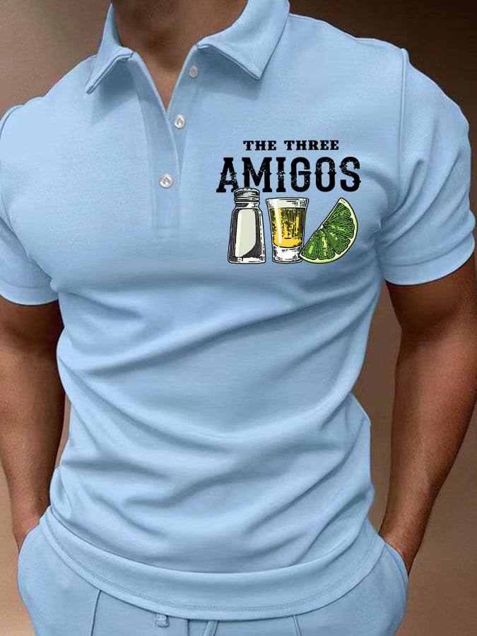 Camisa polo The Three Amigos Cinco De Mayo estampado para hombre