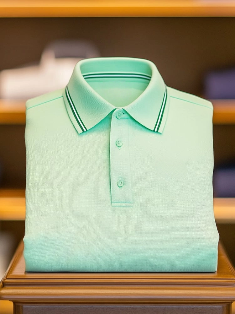 Camisa polo ejecutivo casual Button de manga corta para hombre